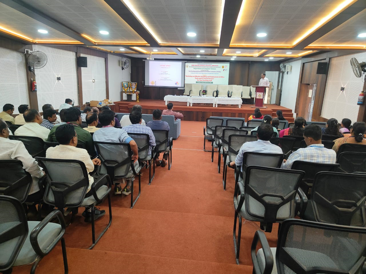 Resource Person conducting session on Workshop on Effective Handling and Deployment of Office Tools and ICT based1 Devices