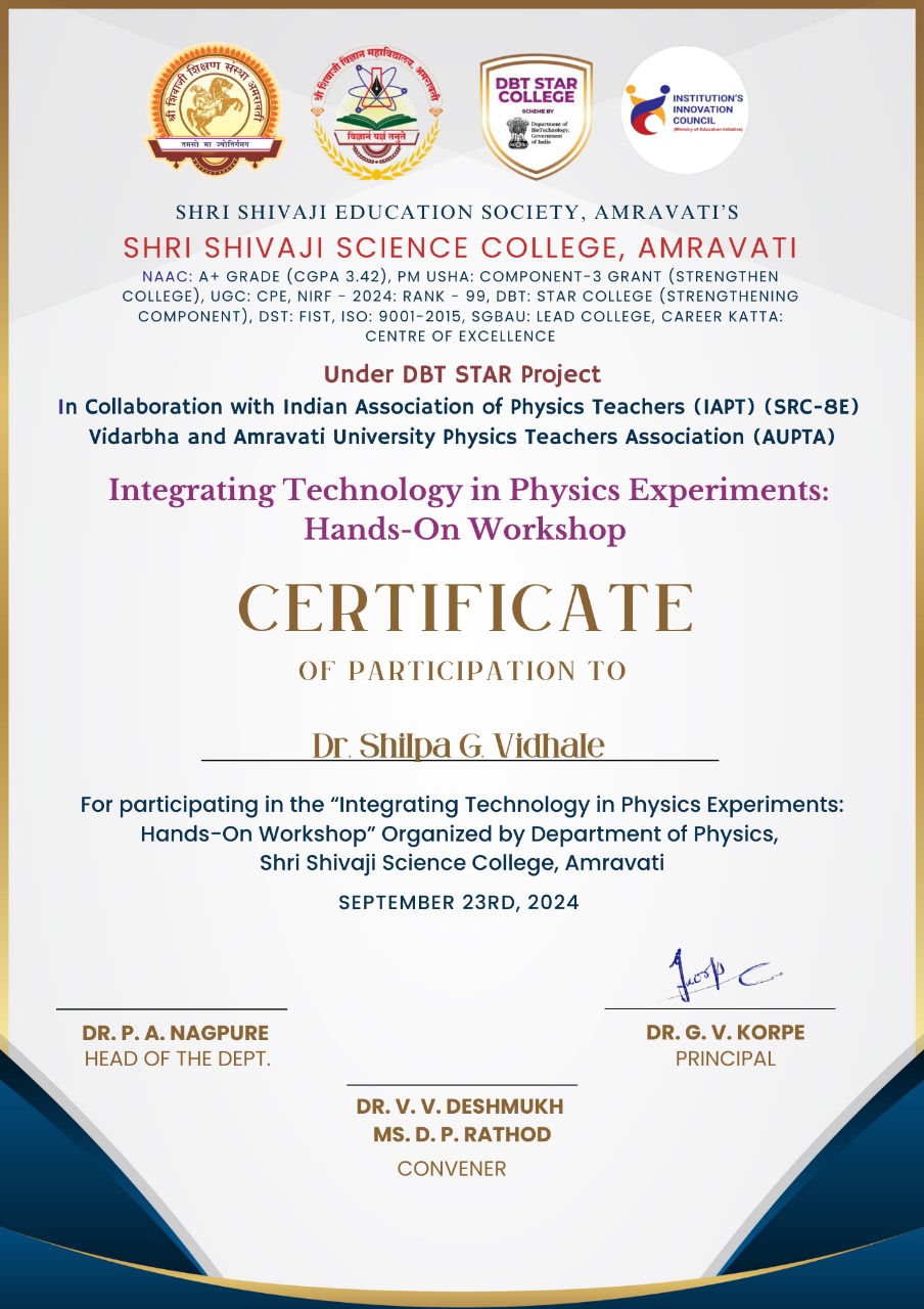 Certificates presented to participants of the workshop