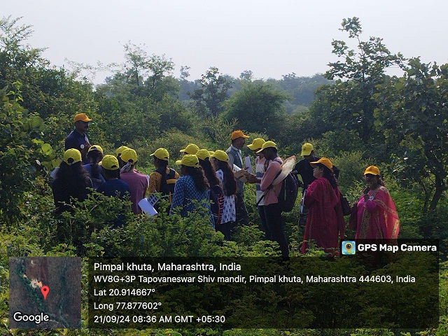 Experts guiding the students on field during survey