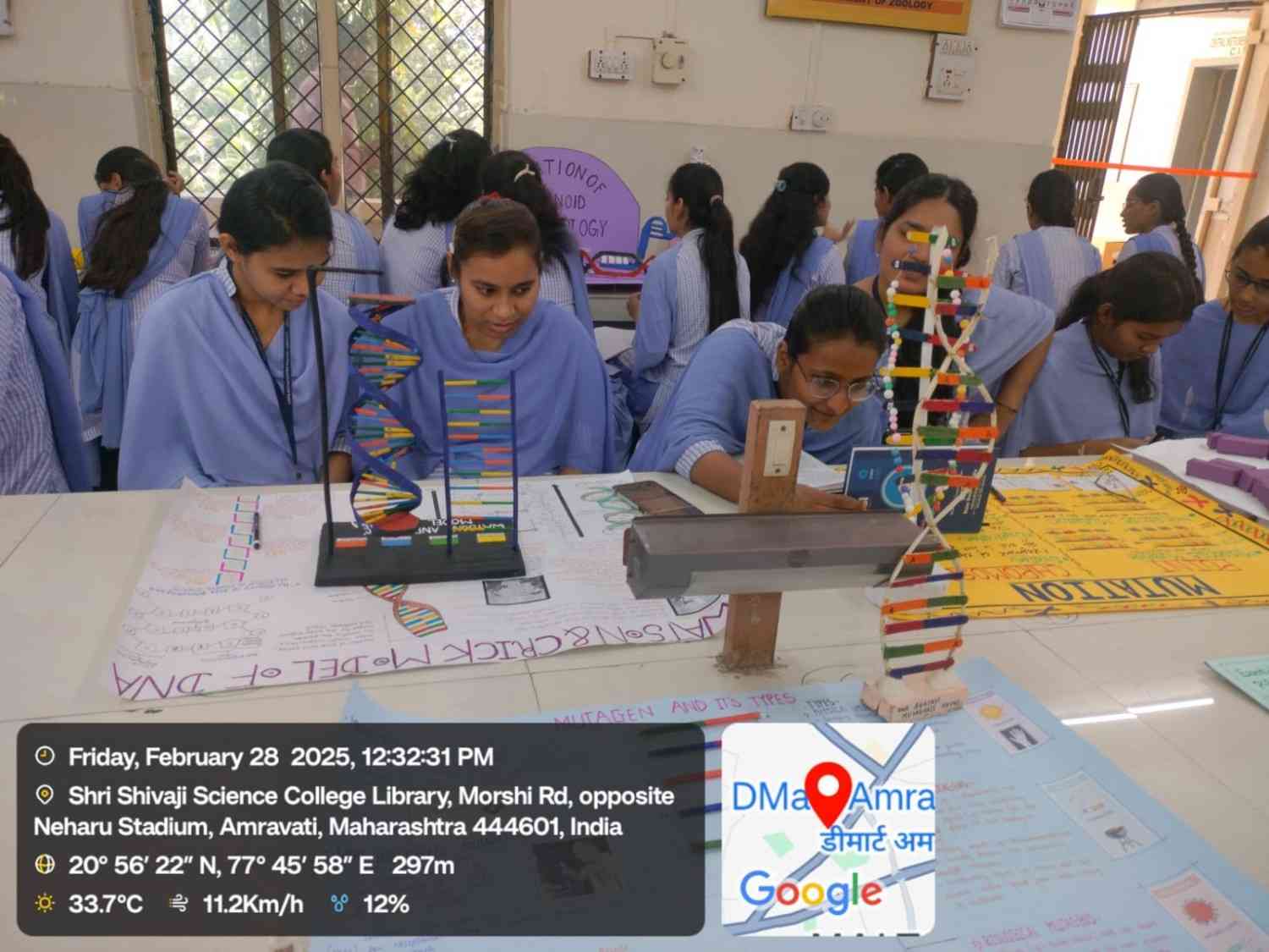 Students assembling their models of mini projects for presentation.