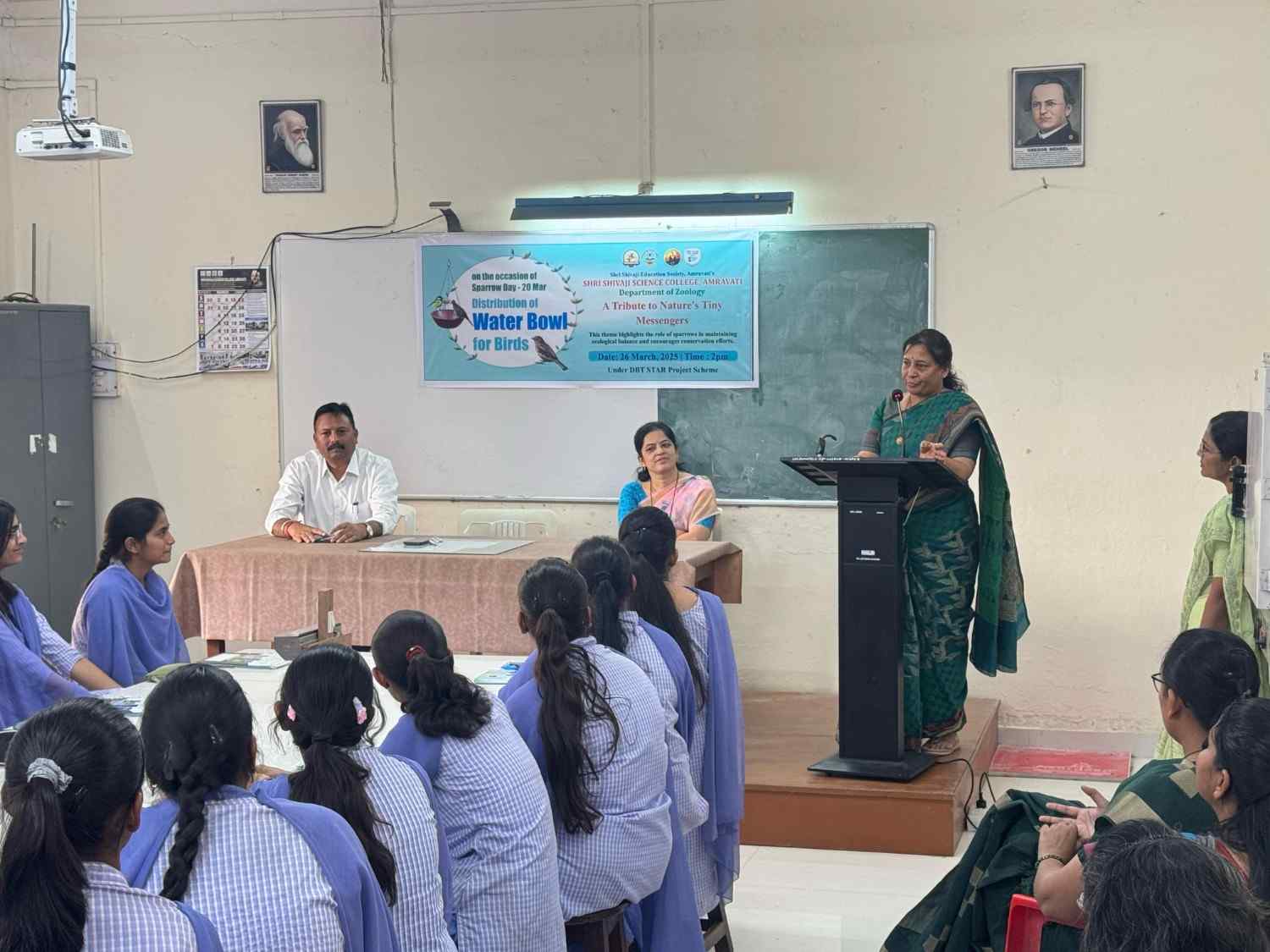 Prof. J. D. Dhote give presidential address about conservation of sparrow