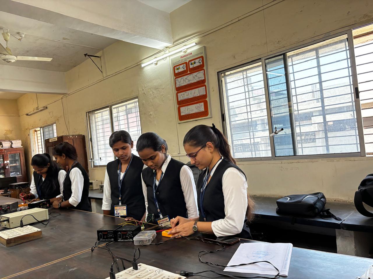 Students performing Experiments