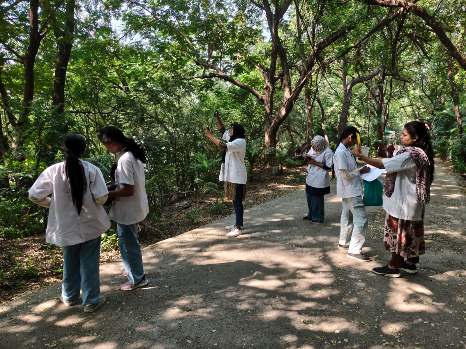 Students taking readings at Maltekadi